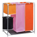 Vidaxl 3-Piece Laundry Sorter with Laundry Basket