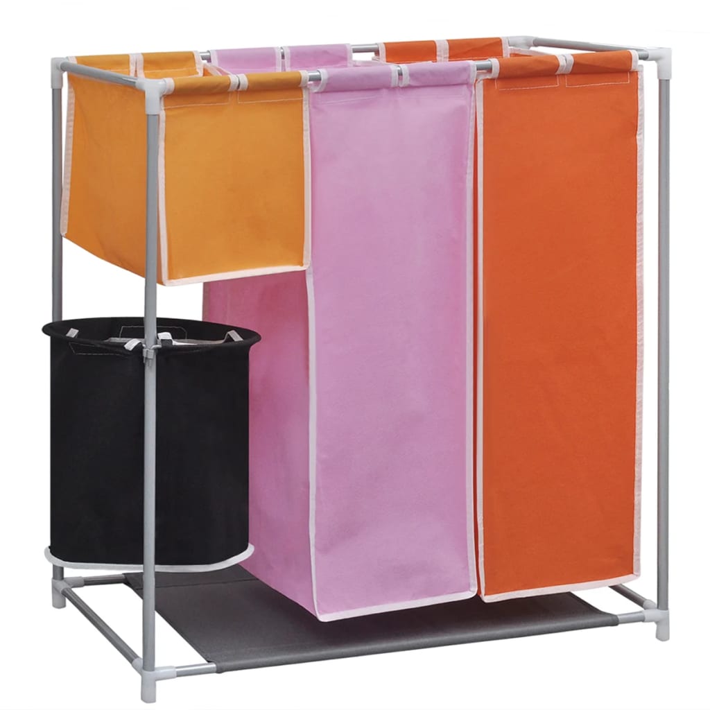 Vidaxl 3-Piece Laundry Sorter with Laundry Basket