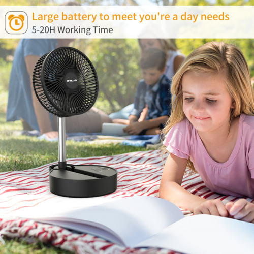 3 Speeds Height Adjustment 10000mAh Battery USB Desk Fan